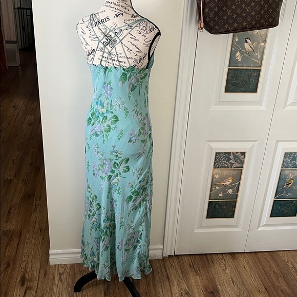 April Cornell Aqua and Lavender Floral Maxi Dress - Picture 3 of 13